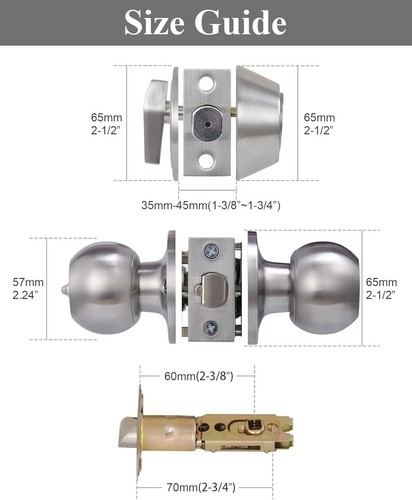 2-Pack Satin Nickel Knob & Single Cylinder Deadbolt – Easy DIY Installation - Picture 6 of 10