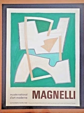 Vintage Magnelli lithograph poster Musèe National D’Art Moderne 1968 INV2757