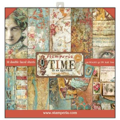 STAMPERIA-1 SET Scrapbooking Papier-doppelseitig-30,5 cm-Time Illusion-SBBL33