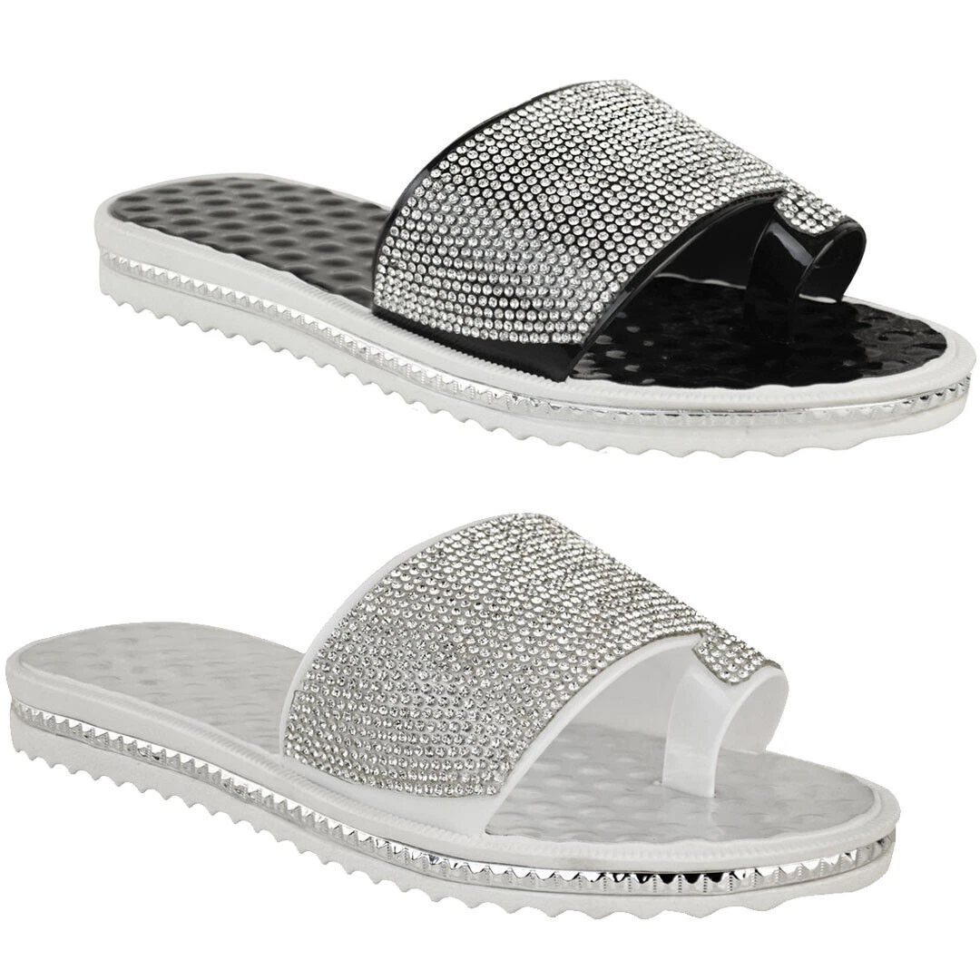 White diamante store sliders