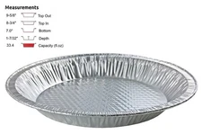 Handi-Foil 10" Aluminum Pie Pan 1-7/32" Deep - Disposable Baking Tin Plates #305
