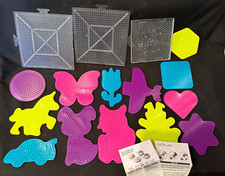 Lot 16 pcs Perler Bead Peg Boards Various Shapes cat dog unicorn butterfly heart