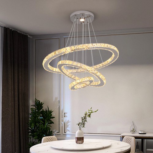Modern Crystal Chandelier LED Pendant Lights Living Room Bedroom Ceiling Light - Picture 7 of 22