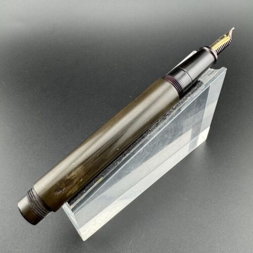 Ohashido Black Ebonite Fountain Pen 14K Gold Broad Nib - Imagen 7 de 14