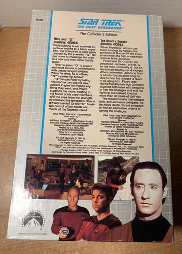 7 pc Set Star Trek The Next Generation Columbia House 1992 Hard Paper Case VHS - Picture 6 of 12