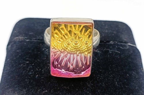 925 Sterling Silver Ring Bi-Color Ametrine 29-31 Carat Emerald Cut Certified JKF - Picture 2 of 9