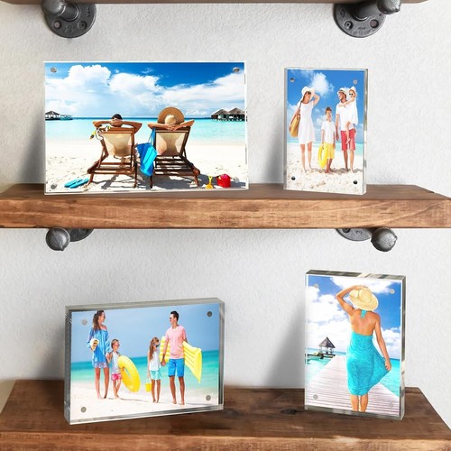 Versatile 5x7 Acrylic Double-Sided Magnetic Frames - 5 Pack for Stylish Homes - Picture 5 of 11