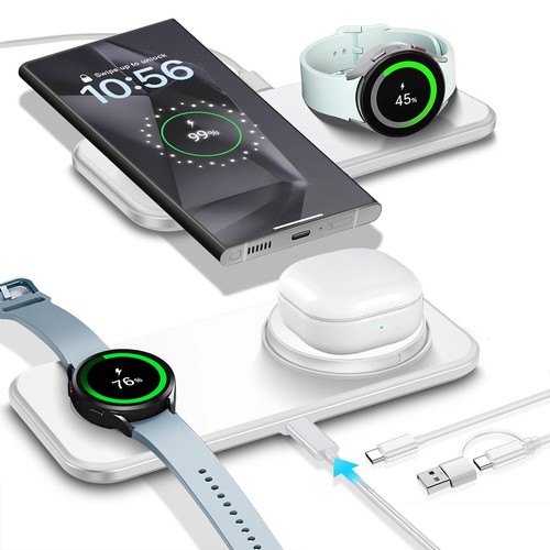 Wireless Charger Dock 2in1 Charging Station For Samsung Galaxy Watch 7/6 S24 S23 - Picture 24 of 26