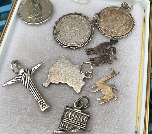 Vintage 835 Sterling Charms CHILE BOLIVA LLAMA, REDEEMER STATUE RIO DE JANEIRO - Picture 4 of 9