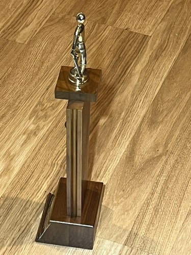 Vintage 1966 Softball YMCA Trophy 13.5” Wood Championship Award Metal Topper - Picture 5 of 8