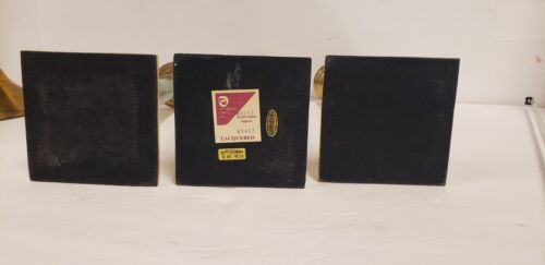 Vtg 1980's Set Of 3 Solid Brass & Green Marble Candlesticks 13-3/8" 11-5/8 9.75" - Picture 3 of 16