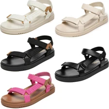 Women's Flat Sandals Comfort Open Toe Adjustable Strap Walking Footbed Sandals