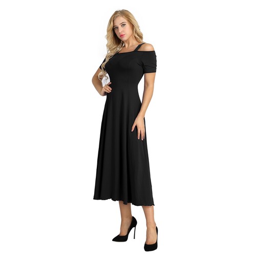 Damen Langarm V Ausschnitt Samt Kleid Elegant Abend Party Swing Kleider - Bild 76 von 80