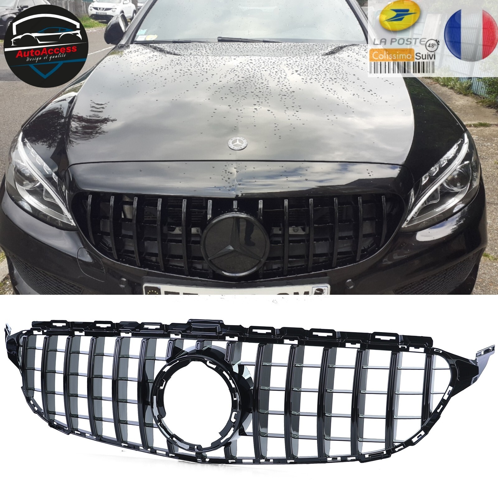 Calandre Panamericana Mercedes Classe C W205 pour Rénovation Esthétique Face Avant Restylée