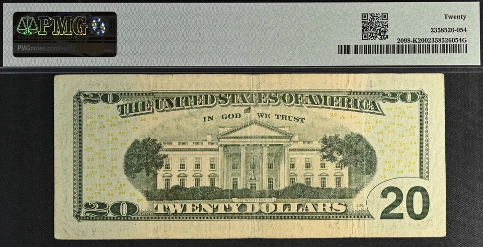 2013 $20 Federal Reserve Note - PMG 20  - Fancy Serial Number  43777777 - Image 3 of 3