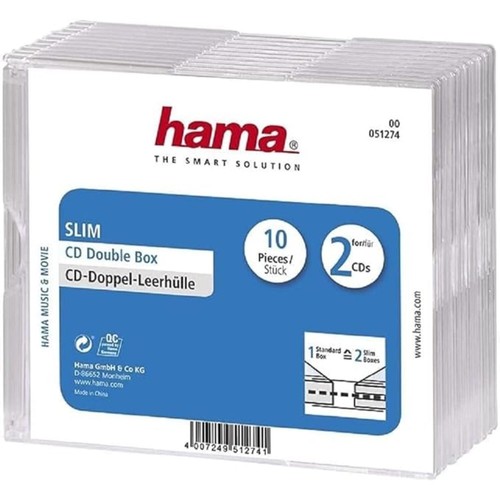 30x Hama 51274 Étui à Bijoux Slim Double CD, 3 x Pack de 10 - Transparent - Photo 12/16