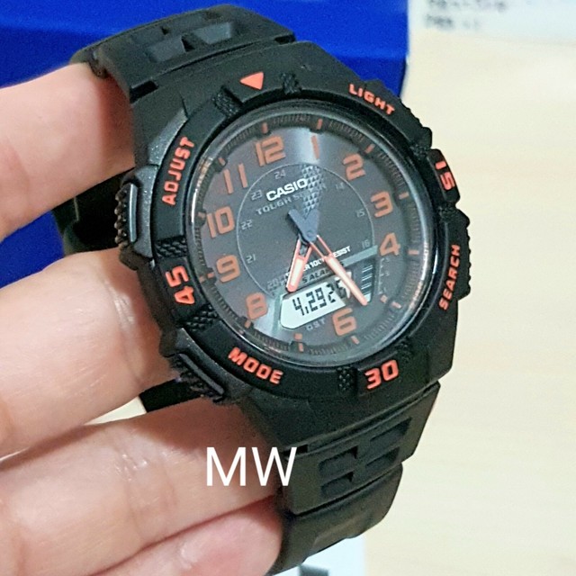 Casio Aq-s800w 5208 Tough Solar Men 100m Analog Digital Alarm Chrono Watch Hours for sale online