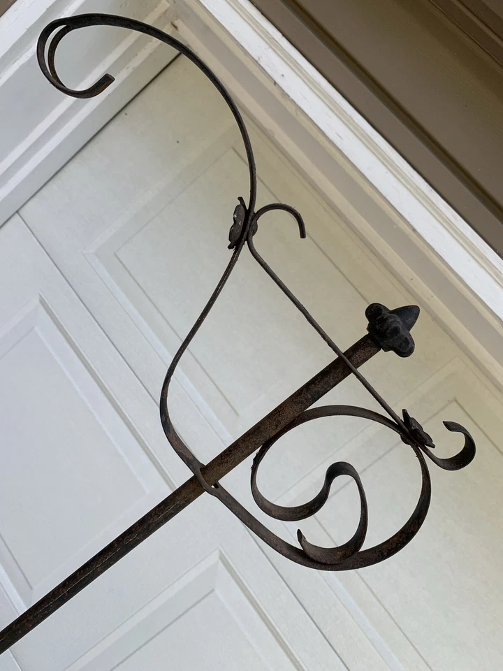 Traje de mayordomo de hierro de metal de latón vintage soporte abrigo ropa colgador de plantas raro ANTIGUO Foto 4 de 4