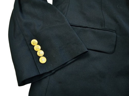 HOT VTG Men BURBERRYS STOCKWOOD DOUBLE BREAST GOLD BUTTONS WOOL NAVY BLAZER 44 L - Picture 7 of 15