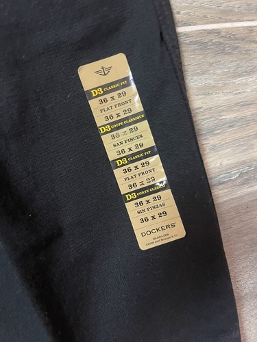 PANTALONES DOCKERS DEADSTOCK 09 NEGROS CARGO D3 CORTE CLÁSICO DELANTEROS PLANOS TALLA 36/29 NUEVOS - Imagen 7 de 9