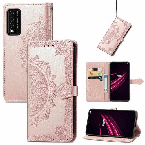 For T-Mobile REVVL V+ 5G Embossed Magnetic Leather Card Wallet Flip Case Cover - Picture 14 of 14
