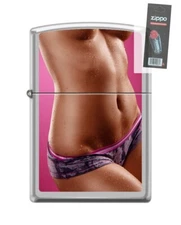 Zippo 82317 woman wet torso pink underwear Lighter + FLINT PACK