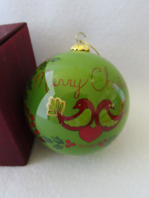 Partridge Birds 2008 Pier 1 Li Bien Inside Art Glass 3'' Ornament 2286550 - NIB