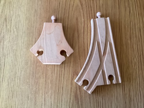 Thomas & Friends Compatible Wooden Railway Opposing Reversible Switch Tracks 2pc - Picture 2 of 5