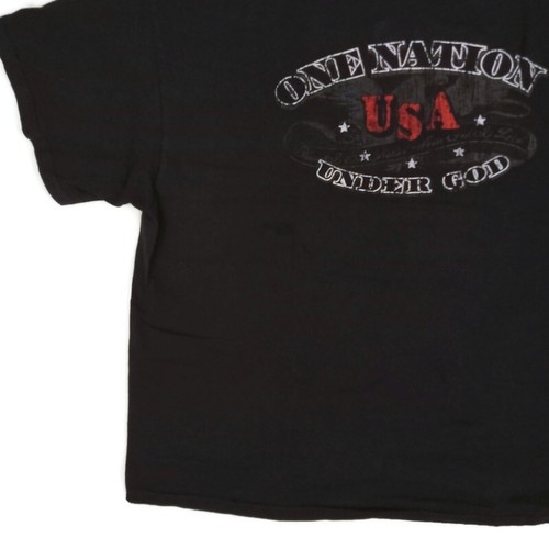 USA One Nation Under God Graphic T-Shirt Men Sz 2XL SS Crew Neck Black Cotton  - Bild 5 von 12