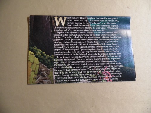 National Geographic Magazine Supplemental/ The Inca / Circa May 2002 - Imagen 2 de 2