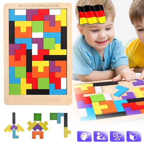 Wooden Puzzle 3D 40pcs Kids Learning Game Logic Learning Game Frame Logic Puzzle Wood - Picture 2 of 16