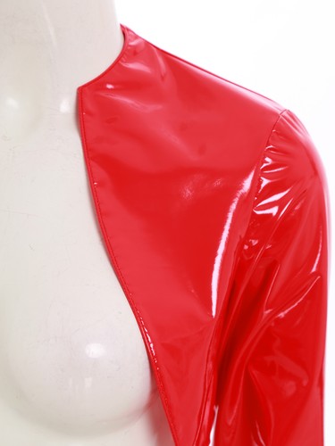 Womens Tank Hollowing Jacket Faux Leather Coat Slim Clubwear Rave Top Party PU - Picture 8 of 43