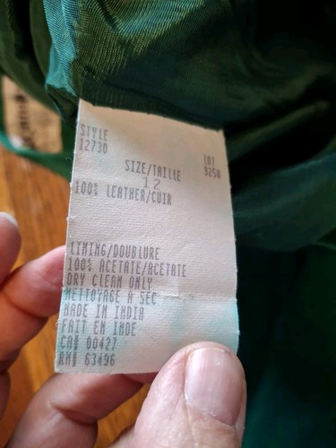 BAGATELLE VINTAGE pantaloncino donna pelle scamosciata verde anni 80 TG 12 27 pollici vita - Foto 9 di 9