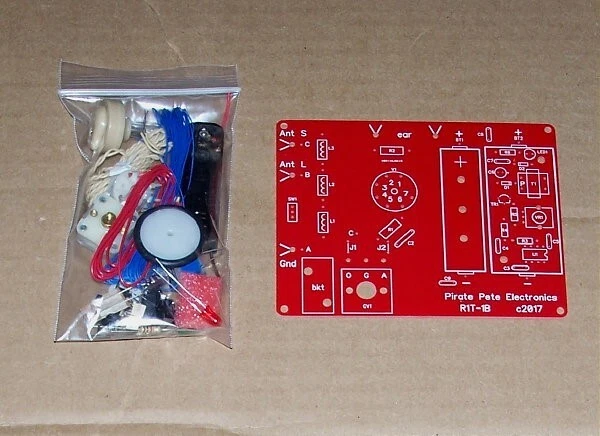 PCB 1-BATT science fair design UNBUILT vintage VACUUM TUBE AM radio receiver kit - Image 2 of 2