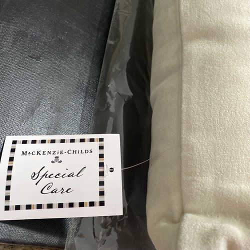 NEW MACKENZIE-CHILDS Ivory Butterfly Pillow 20"shimmering grey sequins and beads - Picture 11 of 20