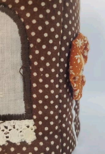 Vintage Quilted Tissue Box Cover Gingerbread Style House with Chimney Fabric - Picture 10 of 15