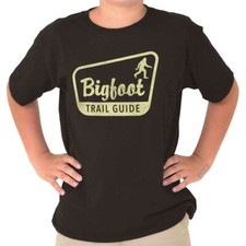 Funny Outdoor Bigfoot Trial Guide Hiking Youth Crewneck T Shirts Boy or Girl