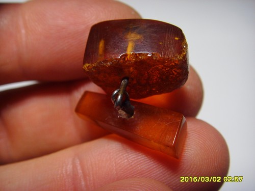  Antiker echter baltischer Bernstein Manschettenknopf 2,75gr. A-396 - Bild 4 von 6