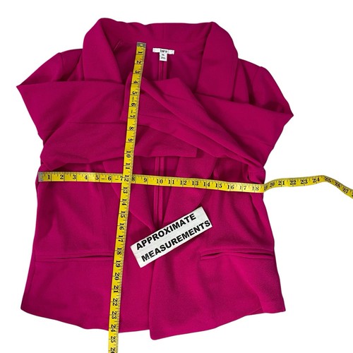 Bar III Blazer Womens 2X Pink Jacket Ruched Sleeve Work Office Career Barbie - Imagen 9 de 14