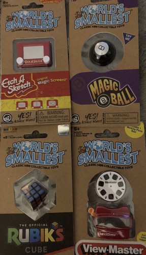 4ct World’s Smallest - Cubo de Rubiks, grabado un boceto, bola mágica de 8, View Master - Imagen 9 de 9