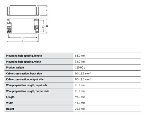 OSRAM LED DRIVER 11 - 21W 250 - 500mA max. 60V Optotronic OT FIT 20/220-240 - Picture 3 of 3