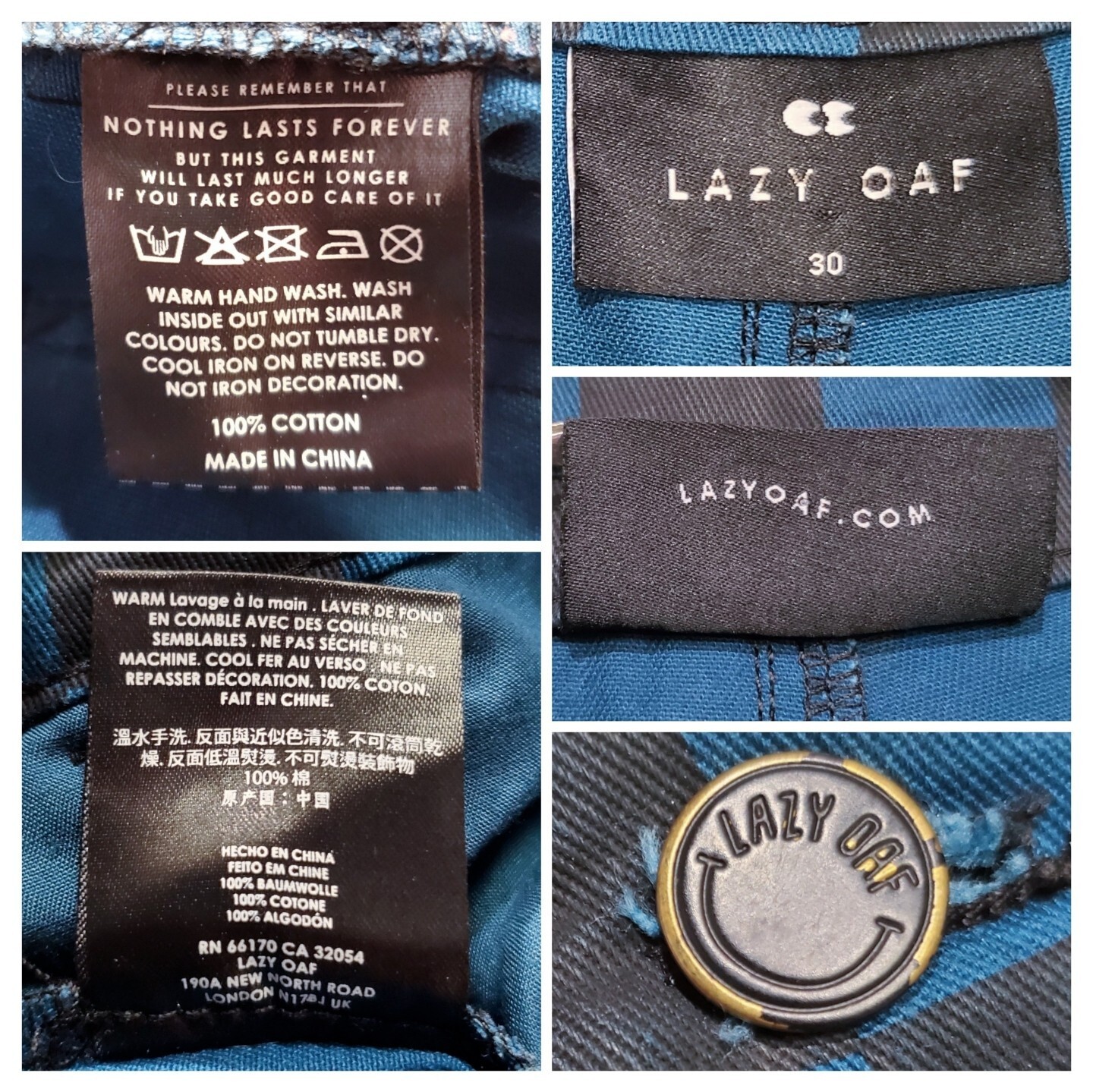 Lazy Oaf Transform UO Blue & Black Checker Pants … - image 11