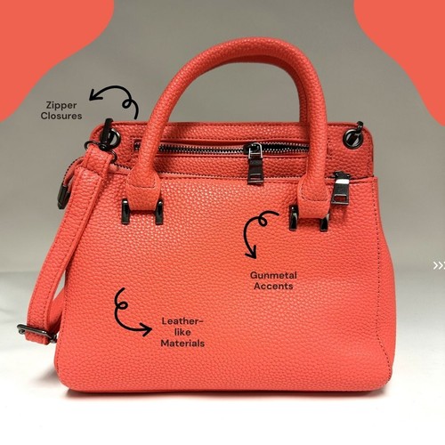 Bolsos con asa superior para mujer Cartera bandolera de diseñador de moda - Coral - Imagen 1 de 5