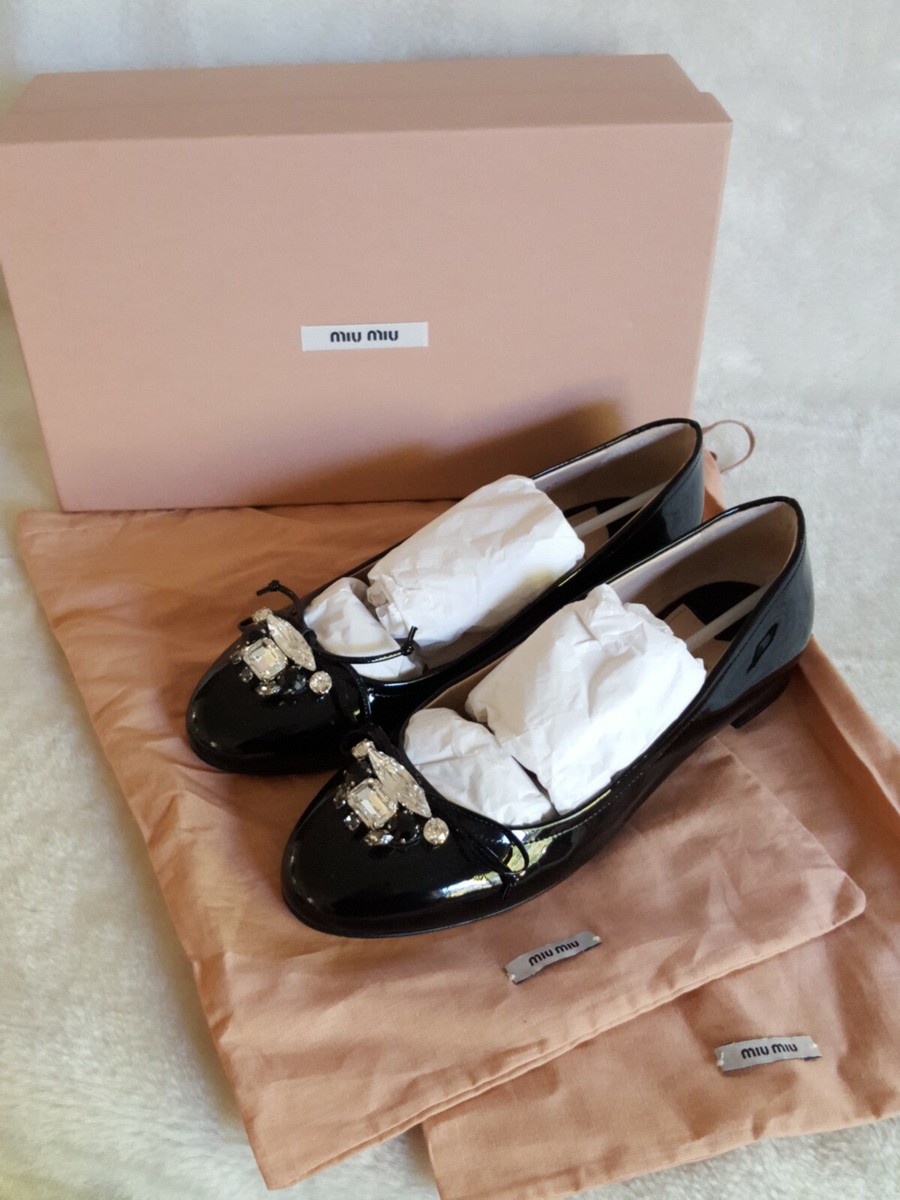 靴 MIU MIU Vinyl Ballet Flats 37 1/2 s-l400.jpg