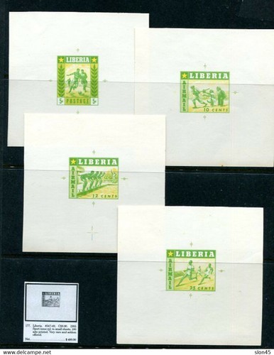 Liberia 1955 Sportausgabe postfrisch 4 Progressive Color PP RRR nur 100 verausgabt 11459 - Bild 1 von 2