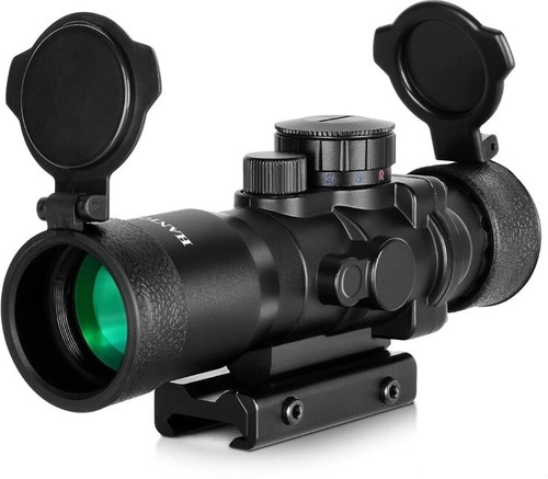 4X Rifle Scope Red Green Blue Reticle 32mm FMC lens W/ 20mm Picatinny Rail Mount - Picture 1 of 10