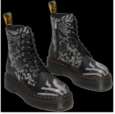 Dr. Martens Women's Jadon Animal Clash Black Platform Quad Retro US 8 RARE!!!