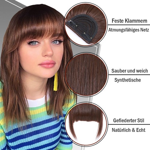 Gerade Pony Clip In Haarverlängerungen Fake Fransen Bangs Extensions Haarteil - Bild 6 von 38