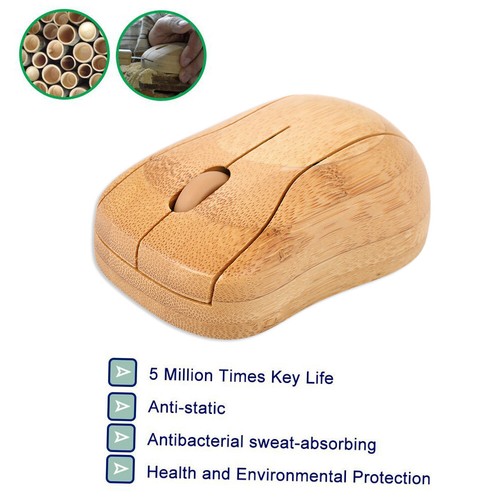 Optical Mice PC Laptop Mice Wooden Bamboo Material A2E2 - Picture 10 of 11