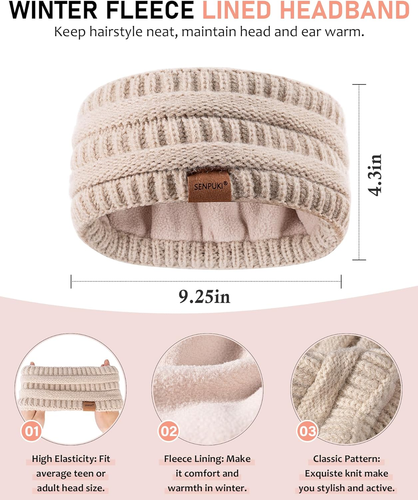 Womens Winter Beanie Hat Scarf Gloves Headband Set Slouchy Beanie Ear Warmer Set - Picture 2 of 12